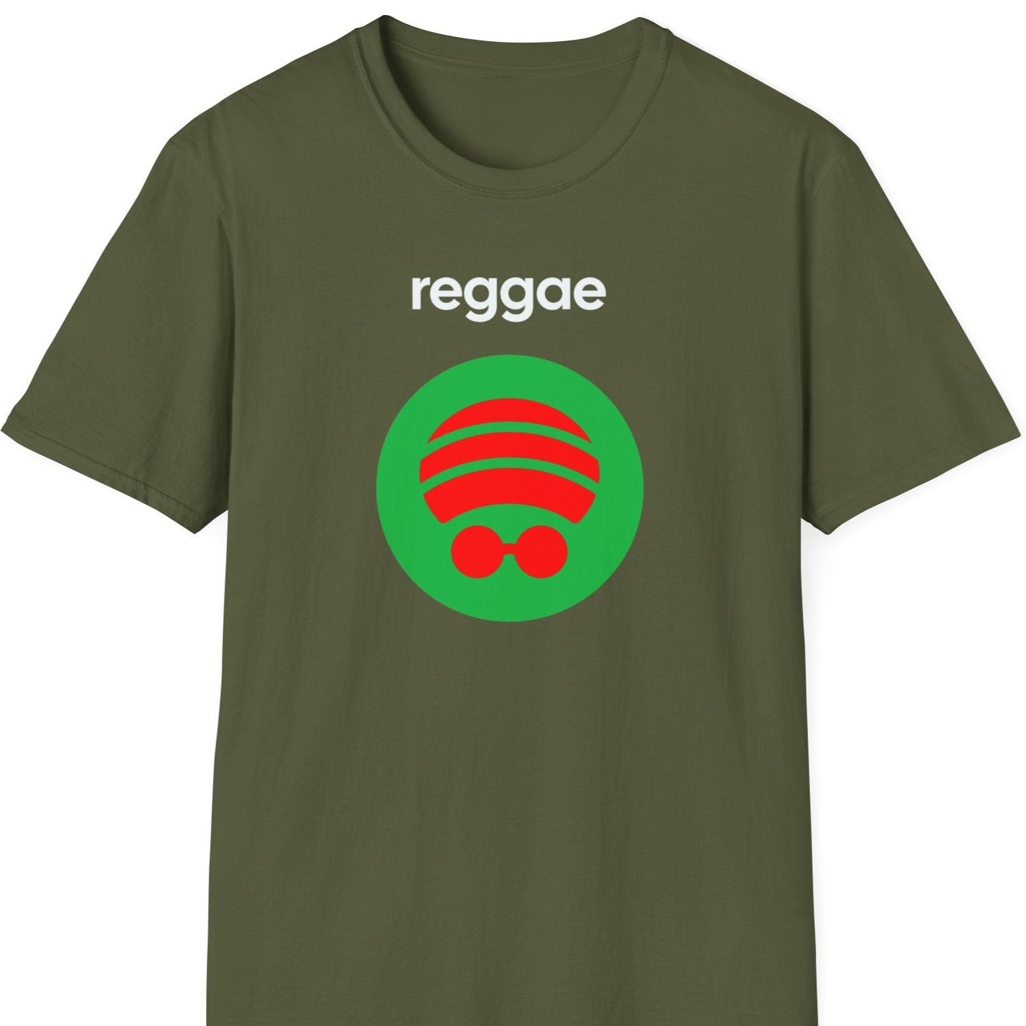 a green reggae music t shirt