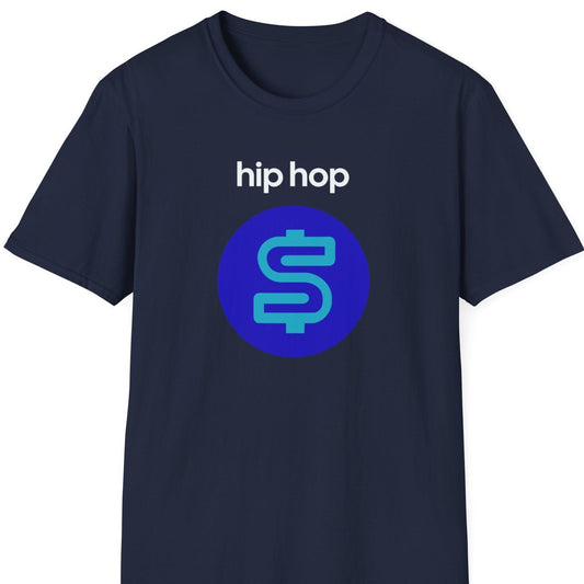 a blue hip hop music t shirt