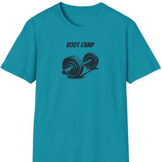 Picture of blue t shirt saying boot camp