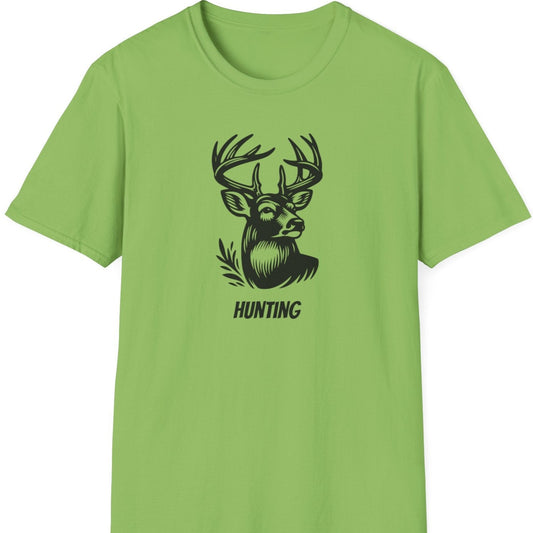 Photo of green T shirt saying hunting