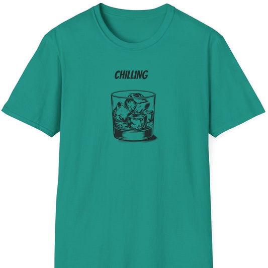 Picture of green t shirt saying chilling