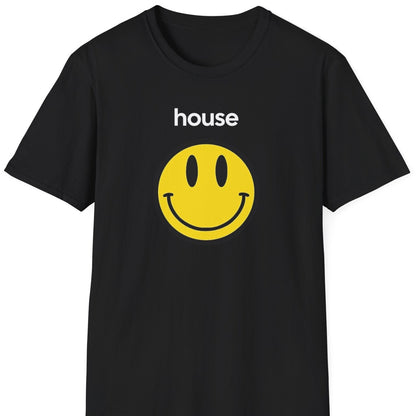 a black house music t shirt saying 'house'