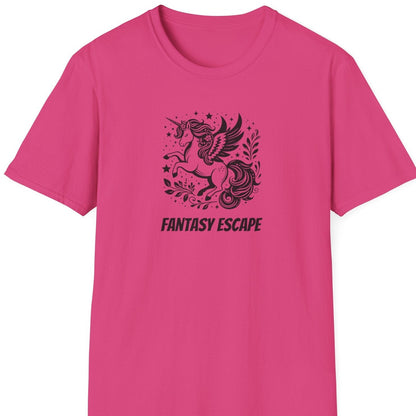 Photo of pink T shirt saying fantasy escape