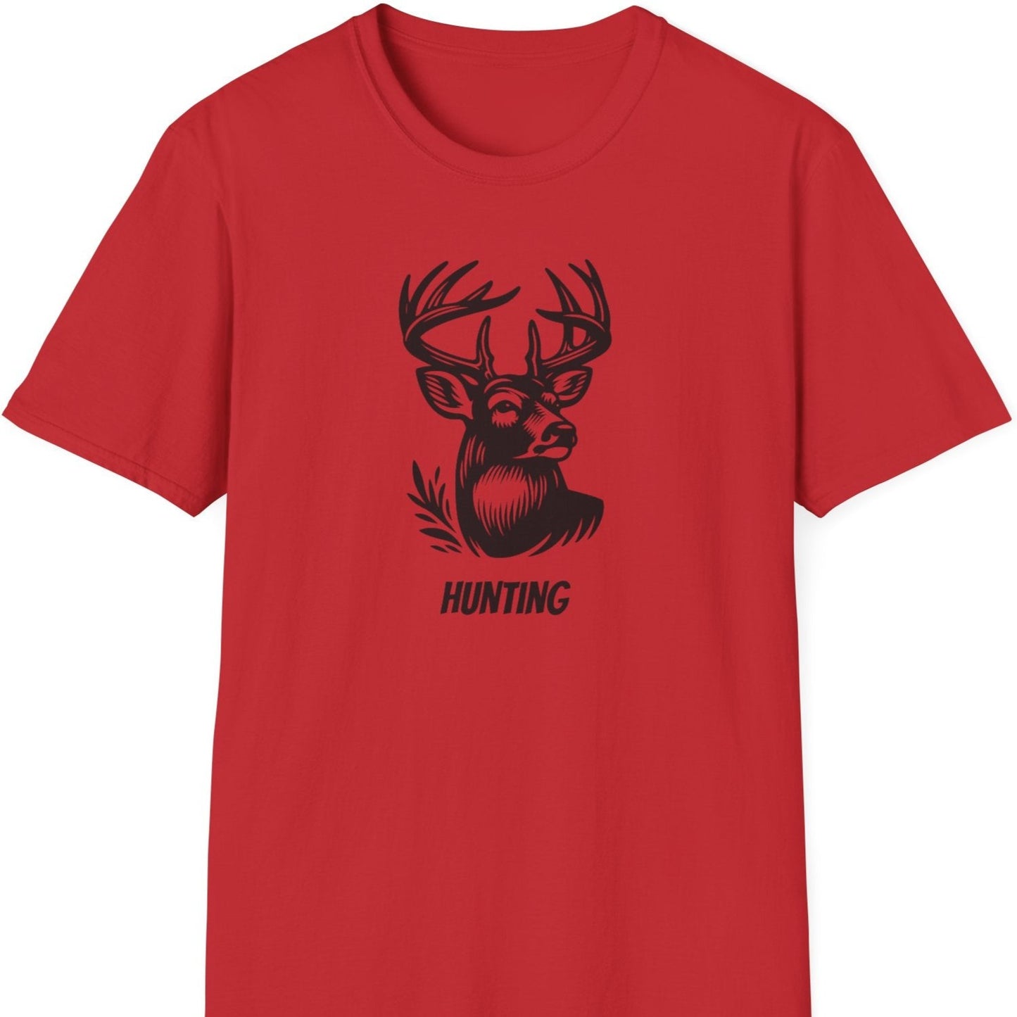 Photo of red T shirt saying hunting