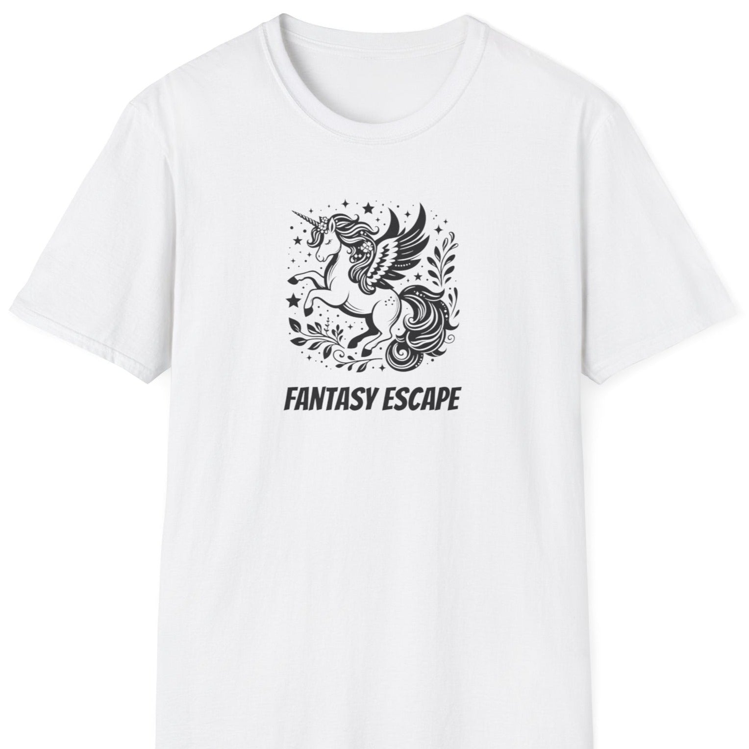 Photo of white T shirt saying fantasy escape