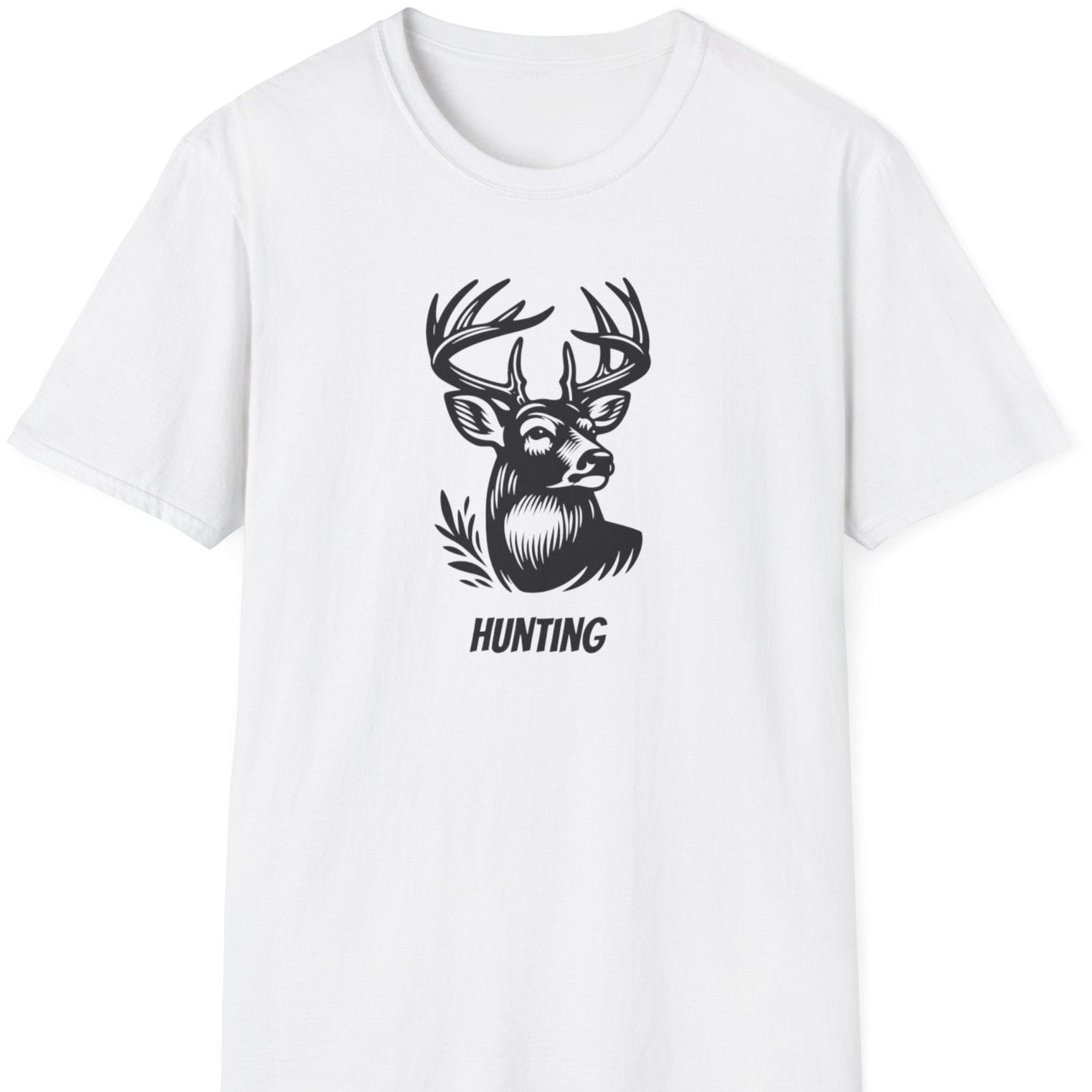 Photo of white T shirt saying hunting