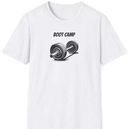 Picture of white t shirt saying boot camp